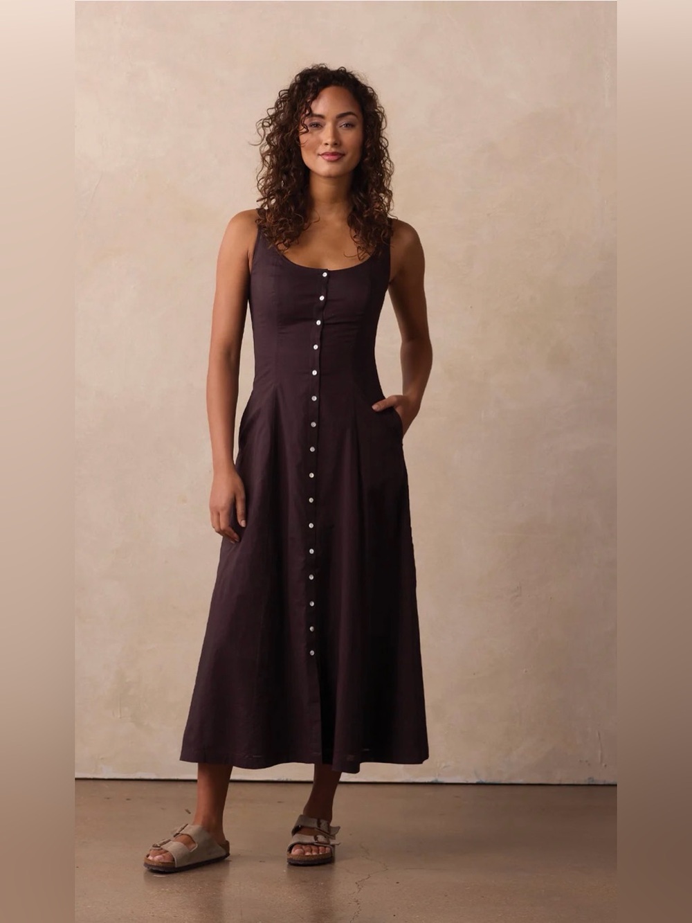 The Normal Brand Eleanor Dress in Umber - Picture 2 of 15